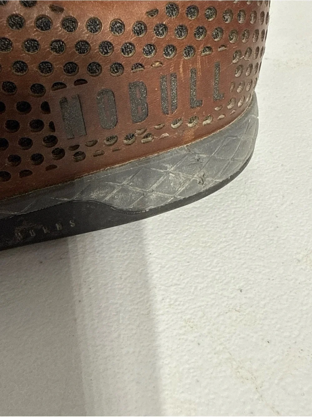 NOBULL Brown Perforated Leather Trainer